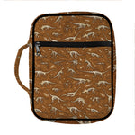 Dino Skeleton Fossil Pattern Print Front Pocket Bible Bag