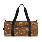 Dino Skeleton Fossil Pattern Print Gym Bag
