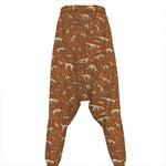 Dino Skeleton Fossil Pattern Print Hammer Pants