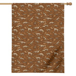 Dino Skeleton Fossil Pattern Print House Flag