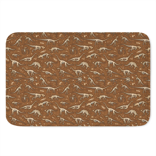 Dino Skeleton Fossil Pattern Print Indoor Door Mat