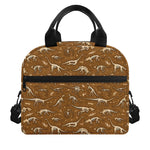Dino Skeleton Fossil Pattern Print Insulated Lunch Bag
