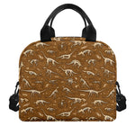 Dino Skeleton Fossil Pattern Print Insulated Lunch Bag