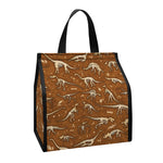 Dino Skeleton Fossil Pattern Print Insulated Lunch Tote