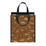 Dino Skeleton Fossil Pattern Print Insulated Lunch Tote