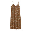 Dino Skeleton Fossil Pattern Print Jersey Midi Cami Dress