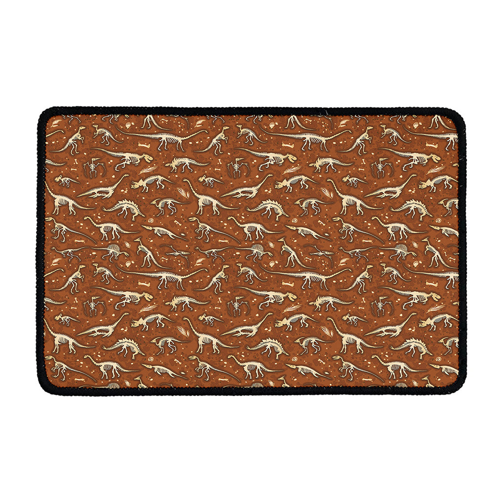Dino Skeleton Fossil Pattern Print Kitchen Mat