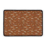 Dino Skeleton Fossil Pattern Print Kitchen Mat