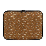Dino Skeleton Fossil Pattern Print Laptop Sleeve