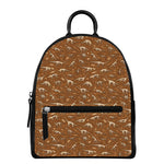 Dino Skeleton Fossil Pattern Print Leather Backpack
