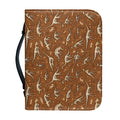 Dino Skeleton Fossil Pattern Print Leather Bible Cover