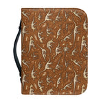 Dino Skeleton Fossil Pattern Print Leather Bible Cover