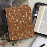 Dino Skeleton Fossil Pattern Print Leather Bible Cover