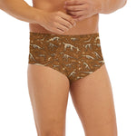Dino Skeleton Fossil Pattern Print Men's Briefs