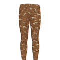 Dino Skeleton Fossil Pattern Print Men's Leggings