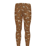 Dino Skeleton Fossil Pattern Print Men's leggings