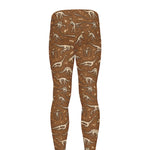 Dino Skeleton Fossil Pattern Print Men's leggings