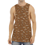 Dino Skeleton Fossil Pattern Print Men's Muscle Tank Top