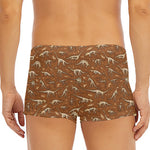Dino Skeleton Fossil Pattern Print Men's Short Boxer Briefs