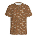 Dino Skeleton Fossil Pattern Print Men's Athletic T-Shirt