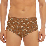 Dino Skeleton Fossil Pattern Print Men's Triangle Swim Briefs