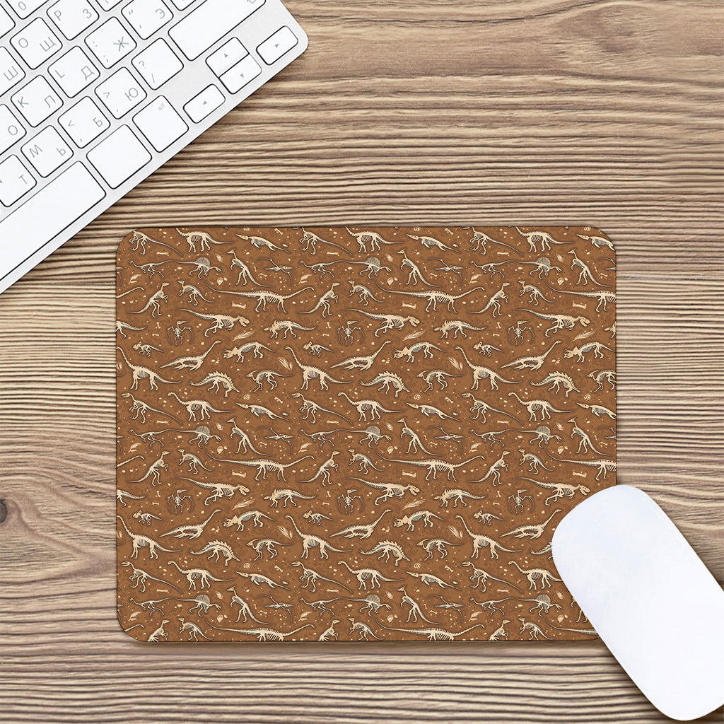 Dino Skeleton Fossil Pattern Print Mouse Pad