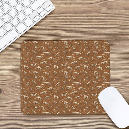 Dino Skeleton Fossil Pattern Print Mouse Pad