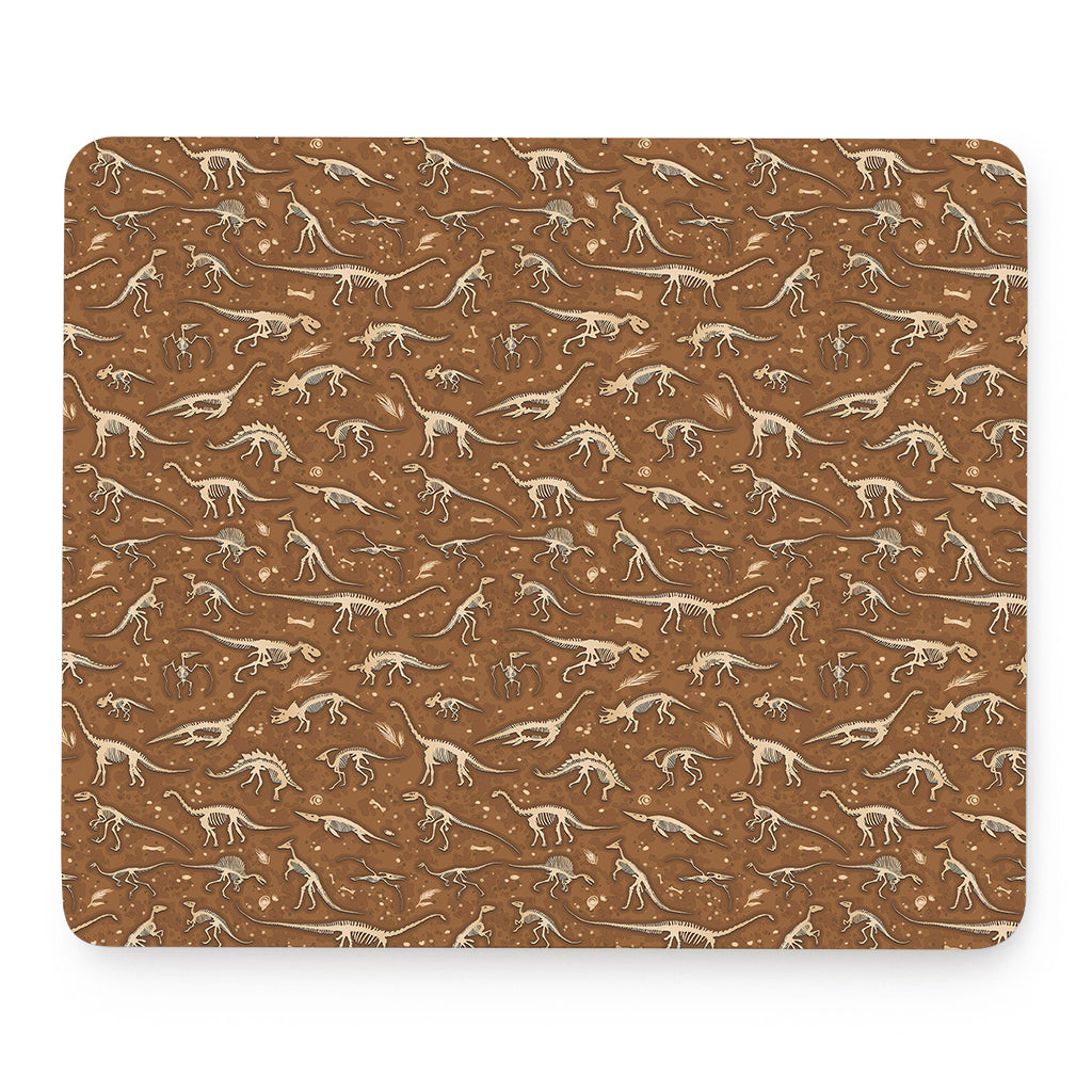 Dino Skeleton Fossil Pattern Print Mouse Pad