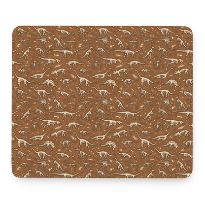 Dino Skeleton Fossil Pattern Print Mouse Pad