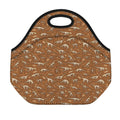 Dino Skeleton Fossil Pattern Print Neoprene Lunch Bag