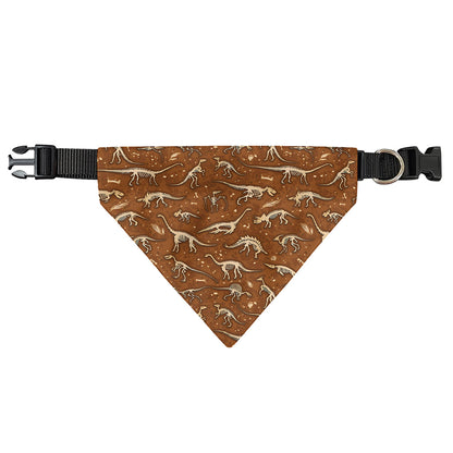 Dino Skeleton Fossil Pattern Print Over The Collar Dog Bandana