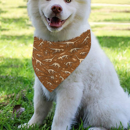 Dino Skeleton Fossil Pattern Print Over The Collar Dog Bandana