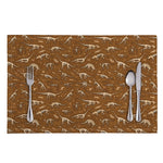 Dino Skeleton Fossil Pattern Print Placemat