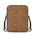 Dino Skeleton Fossil Pattern Print Rectangular Crossbody Bag