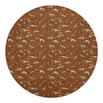 Dino Skeleton Fossil Pattern Print Round Blanket
