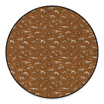 Dino Skeleton Fossil Pattern Print Round Floor Mat