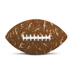 Dino Skeleton Fossil Pattern Print Rugby Ball