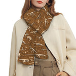 Dino Skeleton Fossil Pattern Print Scarf