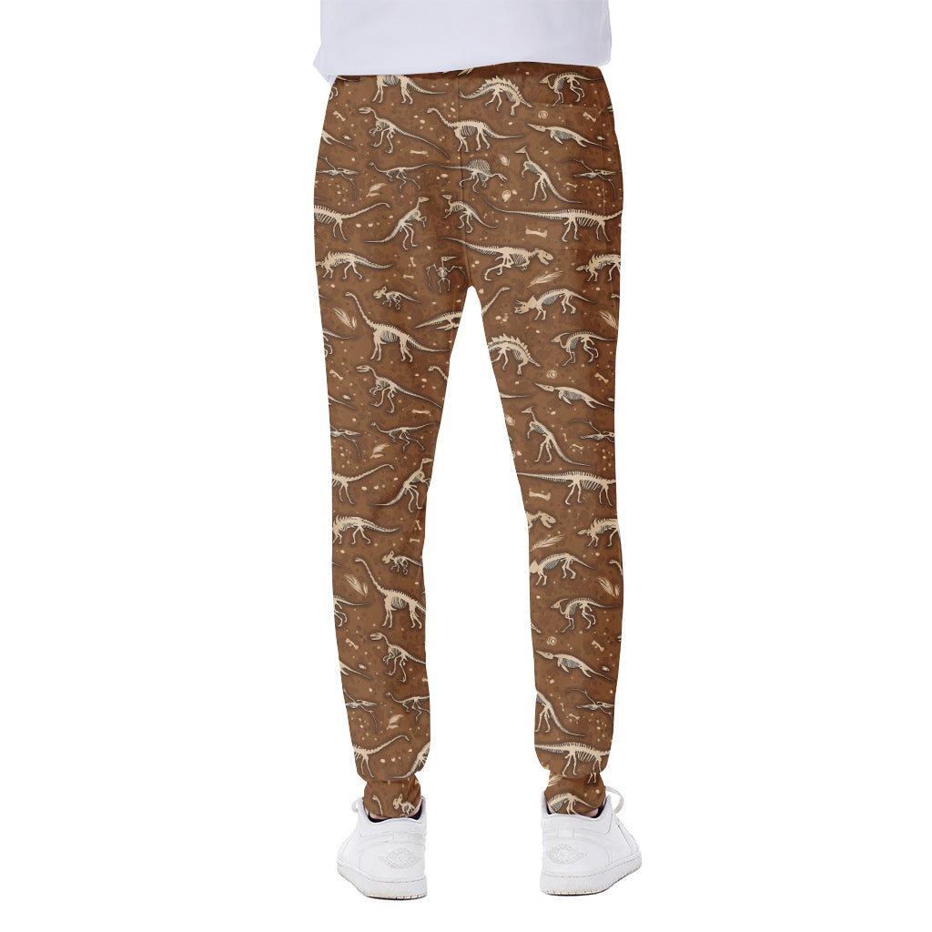 Dino Skeleton Fossil Pattern Print Scuba Joggers