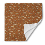 Dino Skeleton Fossil Pattern Print Silk Bandana