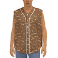 Dino Skeleton Fossil Pattern Print Sleeveless Baseball Jersey