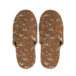 Dino Skeleton Fossil Pattern Print Slippers