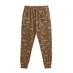 Dino Skeleton Fossil Pattern Print Sweatpants