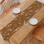 Dino Skeleton Fossil Pattern Print Table Runner