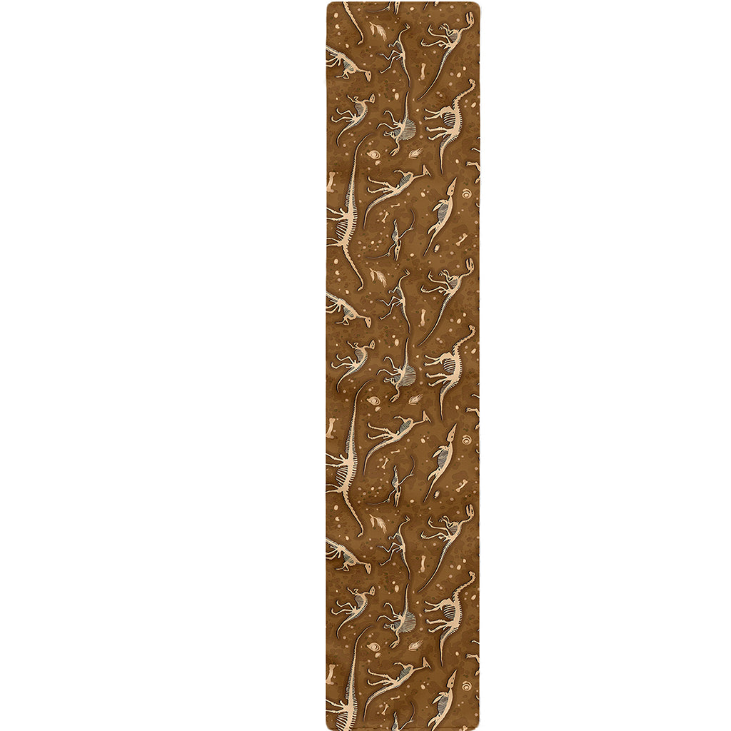 Dino Skeleton Fossil Pattern Print Table Runner