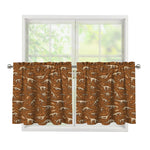 Dino Skeleton Fossil Pattern Print Tier Curtains