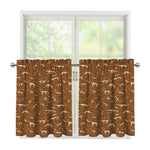 Dino Skeleton Fossil Pattern Print Tier Curtains