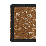 Dino Skeleton Fossil Pattern Print Trifold Wallet