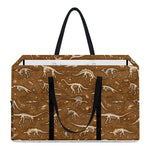 Dino Skeleton Fossil Pattern Print Utility Tote Bag