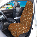 Dino Skeleton Fossil Pattern Print Waterproof Car Seat Cover